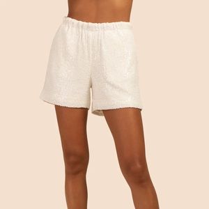 Trina Turk white sequins shorts in medium, like new, worn once